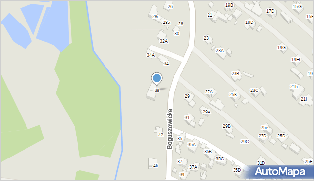 Rybnik, Boguszowicka, 38, mapa Rybnika