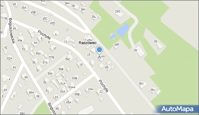 Rybnik, Boguszowicka, 45j, mapa Rybnika