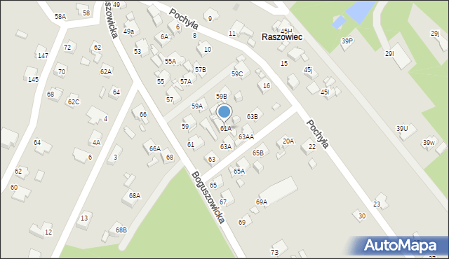 Rybnik, Boguszowicka, 61A, mapa Rybnika