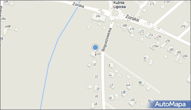 Rybnik, Boguszowicka, 8, mapa Rybnika