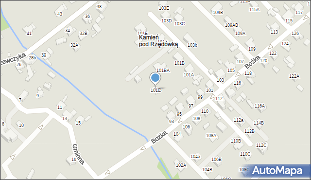 Rybnik, Bożka Arki, 101D, mapa Rybnika