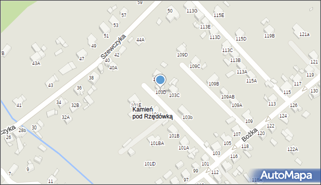 Rybnik, Bożka Arki, 103D, mapa Rybnika