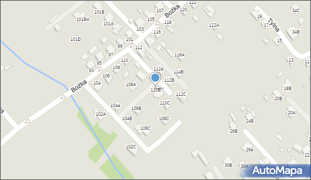 Rybnik, Bożka Arki, 110B, mapa Rybnika