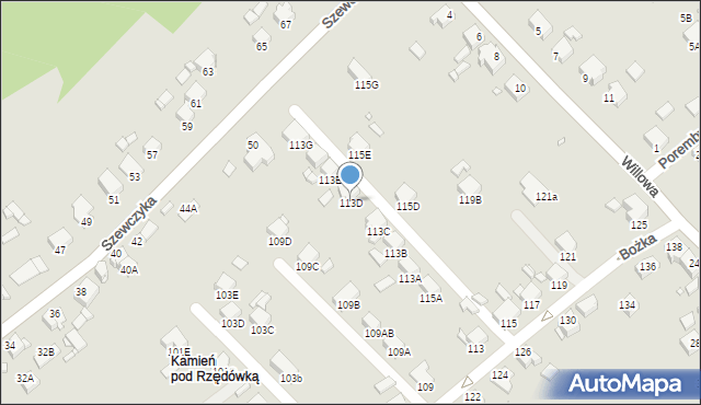 Rybnik, Bożka Arki, 113D, mapa Rybnika