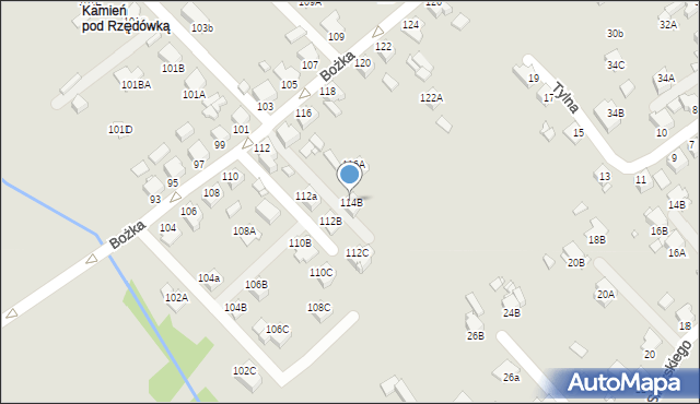 Rybnik, Bożka Arki, 114B, mapa Rybnika