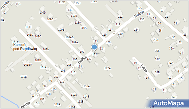 Rybnik, Bożka Arki, 122, mapa Rybnika