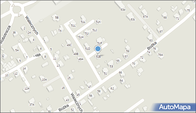 Rybnik, Bożka Arki, 51B, mapa Rybnika