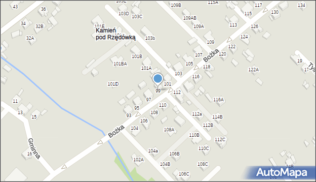 Rybnik, Bożka Arki, 99, mapa Rybnika