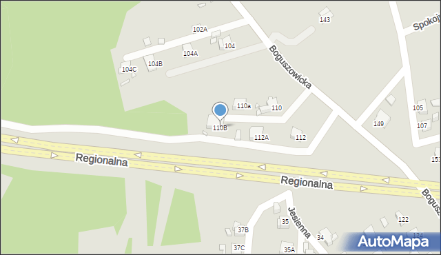 Rybnik, Boguszowicka, 110B, mapa Rybnika