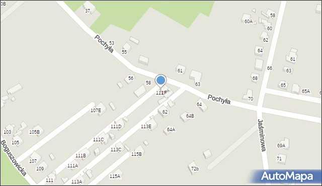 Rybnik, Boguszowicka, 111F, mapa Rybnika