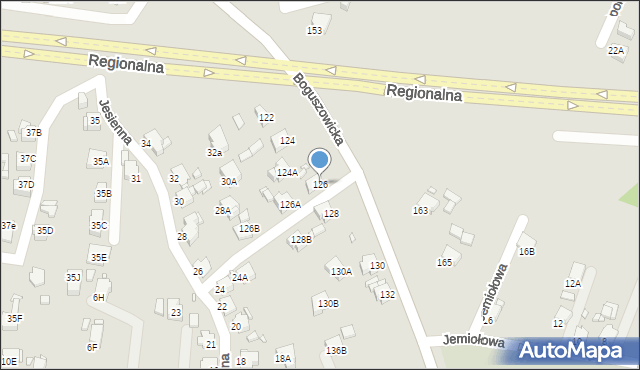 Rybnik, Boguszowicka, 126, mapa Rybnika