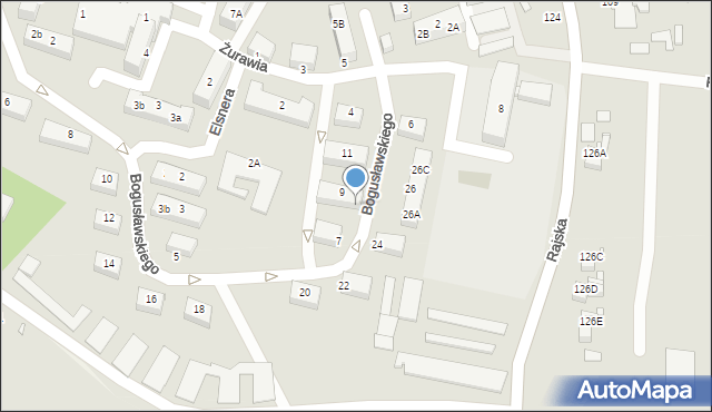 Rybnik, Bogusławskiego Wojciecha, 9A, mapa Rybnika