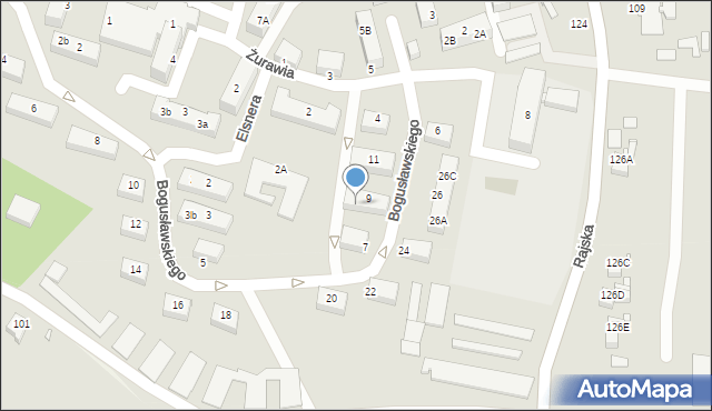 Rybnik, Bogusławskiego Wojciecha, 9B, mapa Rybnika