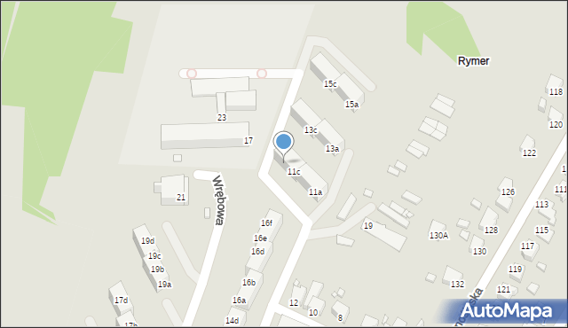 Rybnik, Boczna, 11d, mapa Rybnika