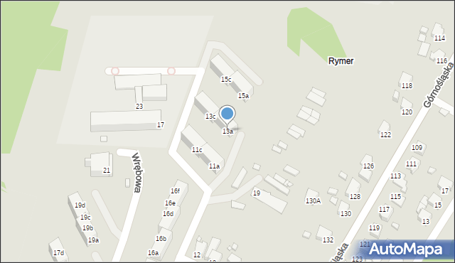 Rybnik, Boczna, 13a, mapa Rybnika