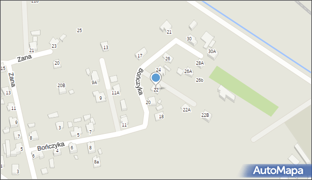 Rybnik, Bończyka Norberta, ks., 22, mapa Rybnika