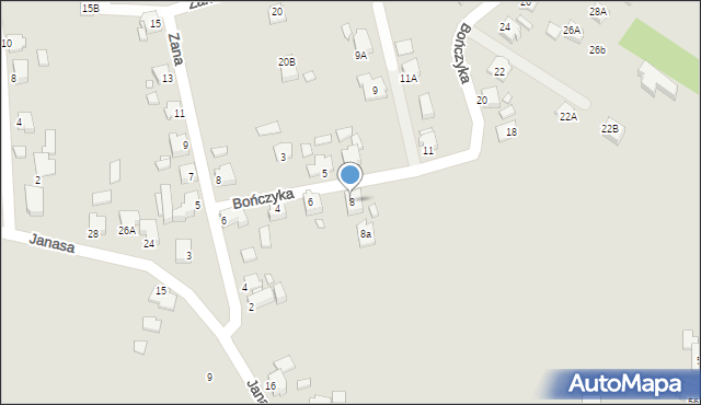 Rybnik, Bończyka Norberta, ks., 8, mapa Rybnika