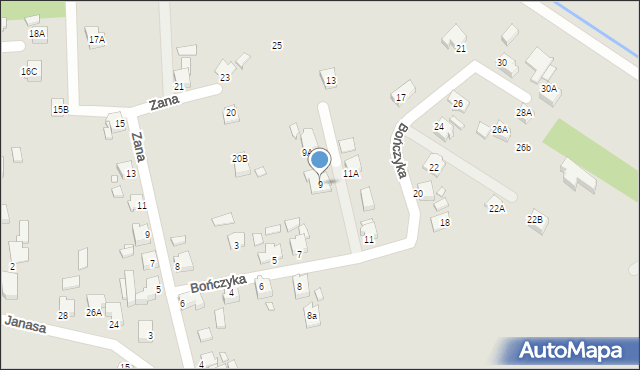 Rybnik, Bończyka Norberta, ks., 9, mapa Rybnika