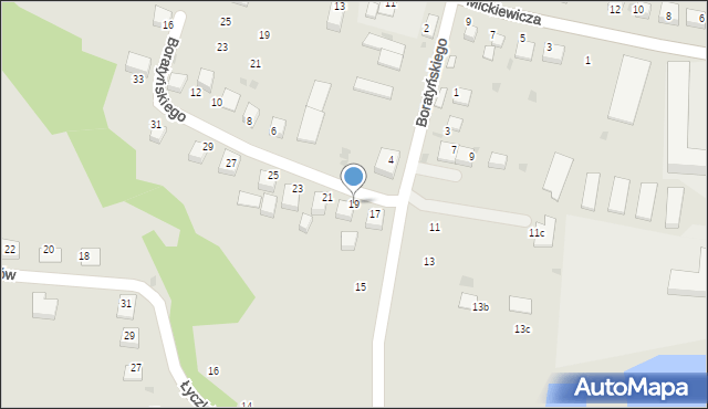 Ryglice, Boratyńskiego Wacława, 19, mapa Ryglice