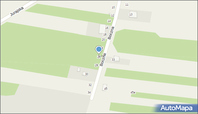 Rzędkowice, Boczna, 26, mapa Rzędkowice