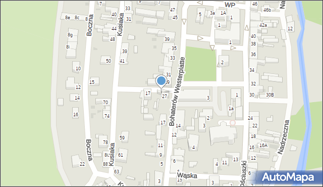 Rzepin, Bohaterów Westerplatte, 27A, mapa Rzepin