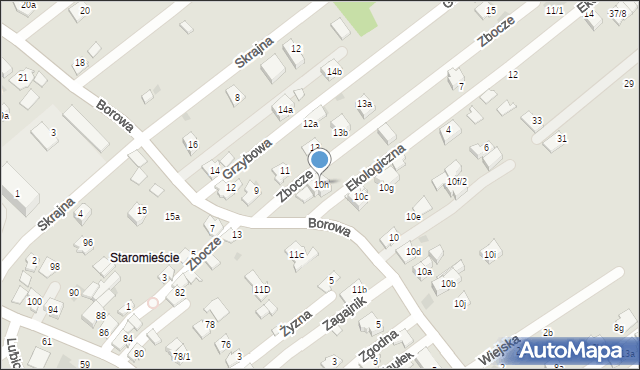 Rzeszów, Borowa, 10h, mapa Rzeszów