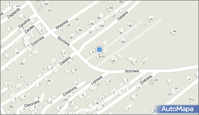 Rzeszów, Borowa, 6, mapa Rzeszów