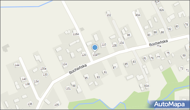 Rzezawa, Bocheńska, 114, mapa Rzezawa