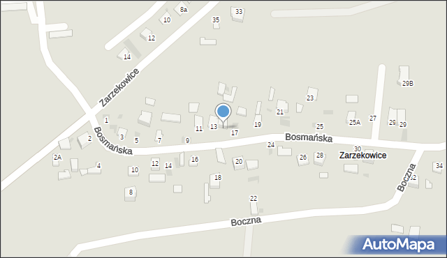 Sandomierz, Bosmańska, 15, mapa Sandomierza