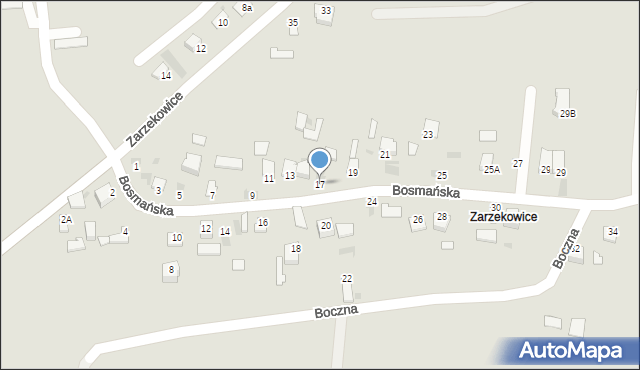 Sandomierz, Bosmańska, 17, mapa Sandomierza