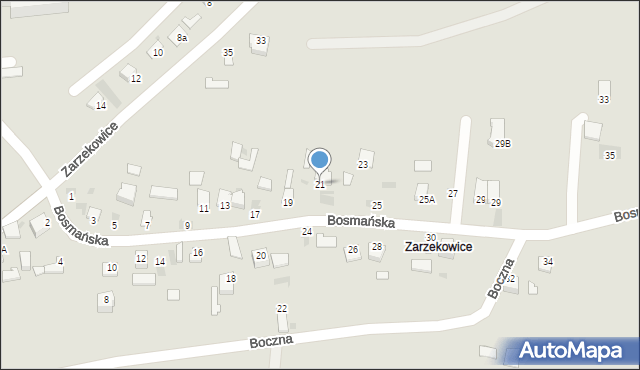 Sandomierz, Bosmańska, 21, mapa Sandomierza