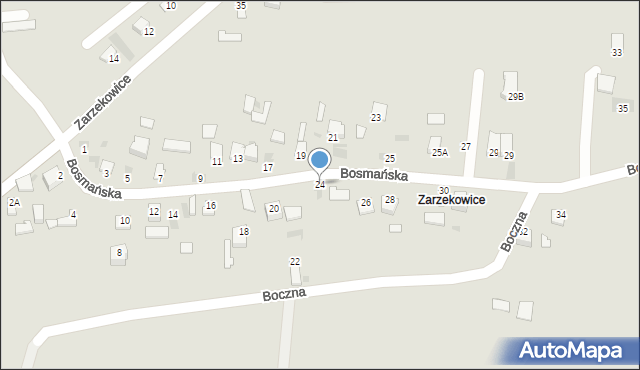 Sandomierz, Bosmańska, 24, mapa Sandomierza