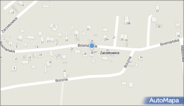Sandomierz, Bosmańska, 28, mapa Sandomierza