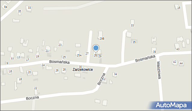 Sandomierz, Bosmańska, 29a, mapa Sandomierza