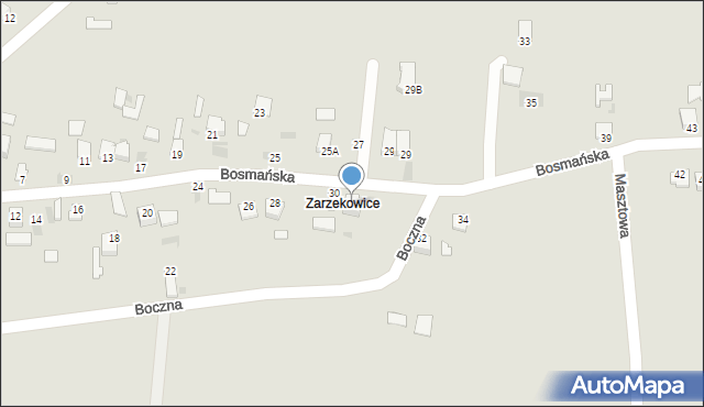 Sandomierz, Bosmańska, 30A, mapa Sandomierza