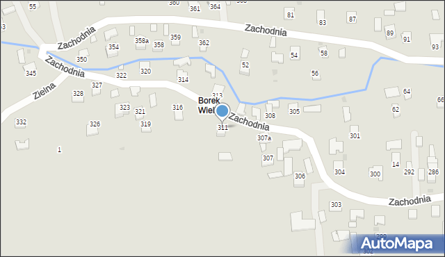 Sędziszów Małopolski, Borek Wielki, 311, mapa Sędziszów Małopolski