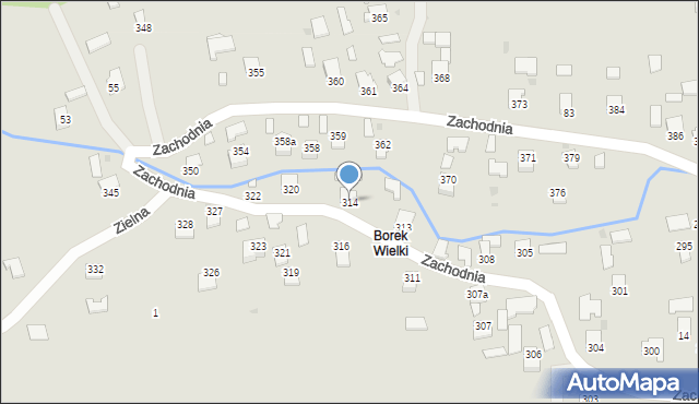 Sędziszów Małopolski, Borek Wielki, 314, mapa Sędziszów Małopolski