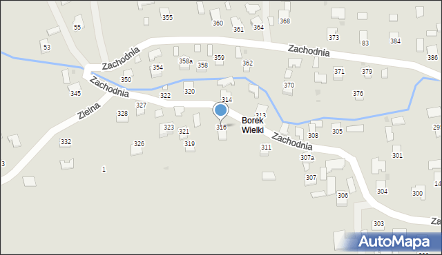 Sędziszów Małopolski, Borek Wielki, 316, mapa Sędziszów Małopolski