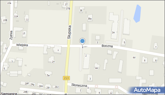 Siemianice, Boczna, 4, mapa Siemianice