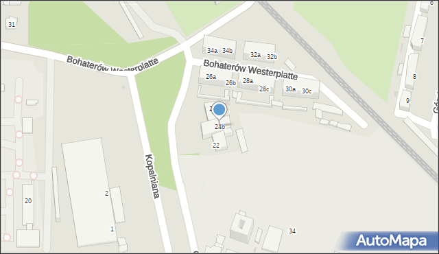 Siemianowice Śląskie, Bohaterów Westerplatte, 24b, mapa Siemianowice Śląskie