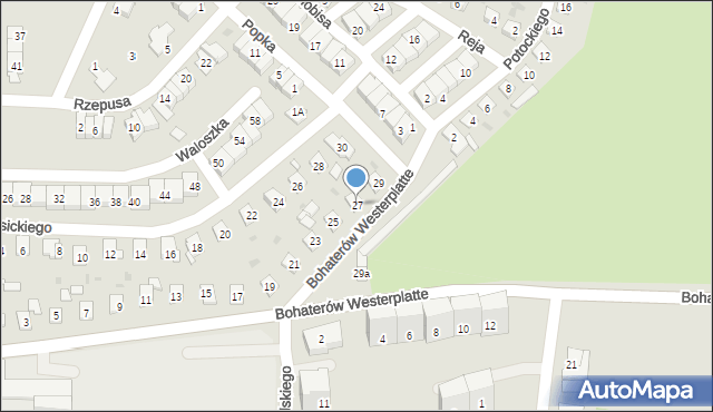 Siemianowice Śląskie, Bohaterów Westerplatte, 27, mapa Siemianowice Śląskie