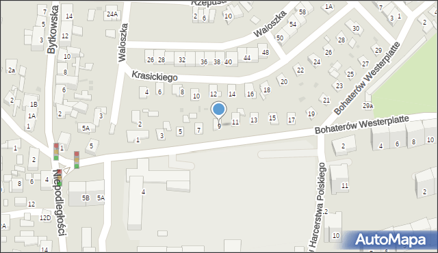 Siemianowice Śląskie, Bohaterów Westerplatte, 9, mapa Siemianowice Śląskie