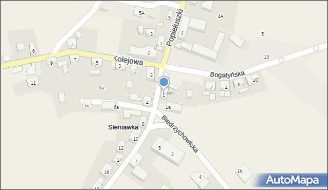 Sieniawka, Bogatyńska, 1, mapa Sieniawka