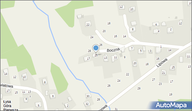 Siepraw, Boczna, 15, mapa Siepraw