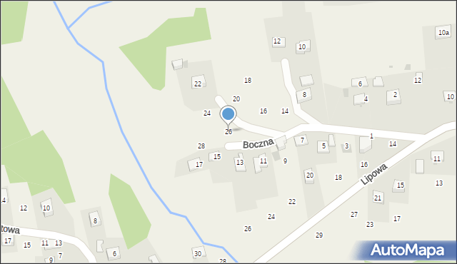 Siepraw, Boczna, 26, mapa Siepraw