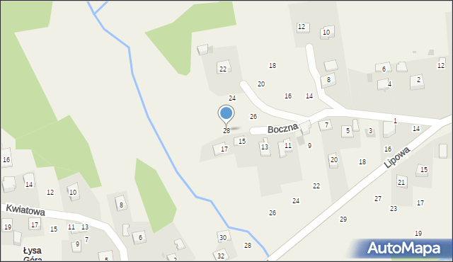 Siepraw, Boczna, 28, mapa Siepraw