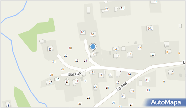 Siepraw, Boczna, 8, mapa Siepraw