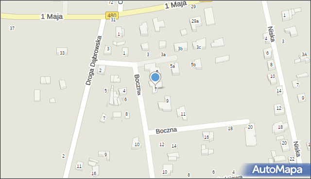 Sieradz, Boczna, 7, mapa Sieradz