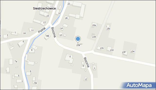 Siestrzechowice, Boczna, 10a, mapa Siestrzechowice