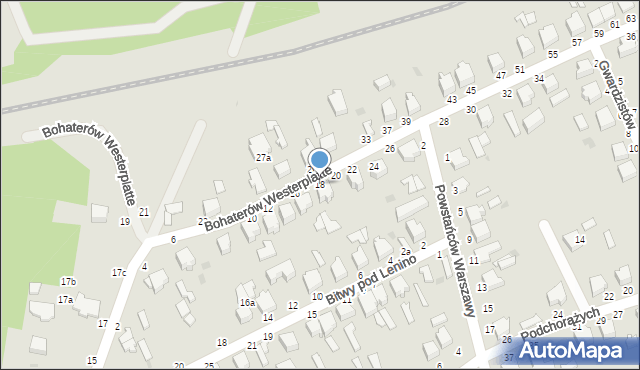 Skierniewice, Bohaterów Westerplatte, 18, mapa Skierniewic